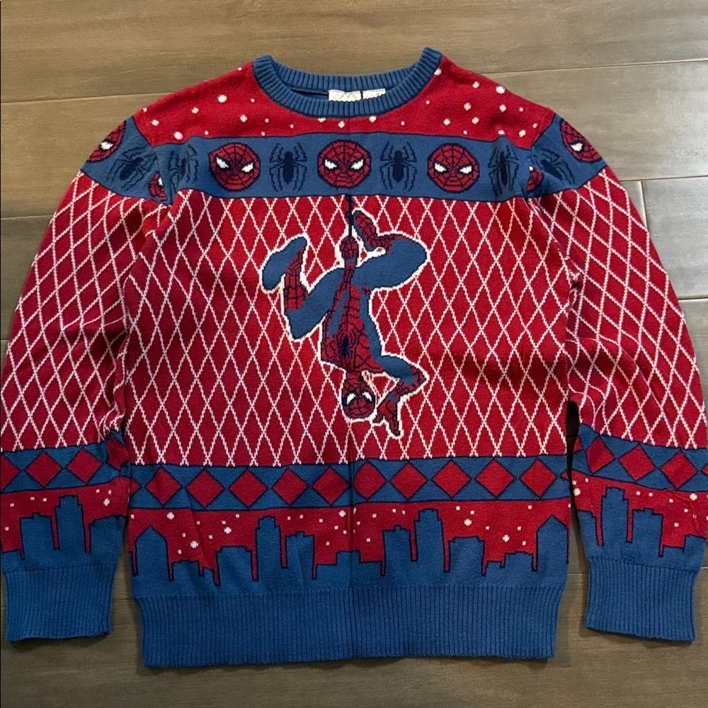 Marvel Spider-Man Ugly Christmas Sweater Youth Large